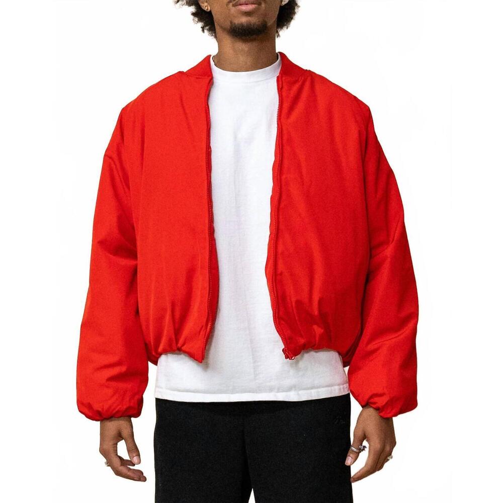 NEW EPTM cropped bubble bomber jacket in red